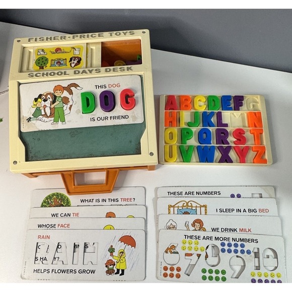 Vintage Original 1972 Fisher Price School Days Portable Play Desk - Picture 8 of 11
